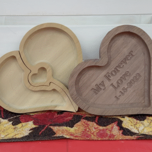Solid Wood Heart Trays